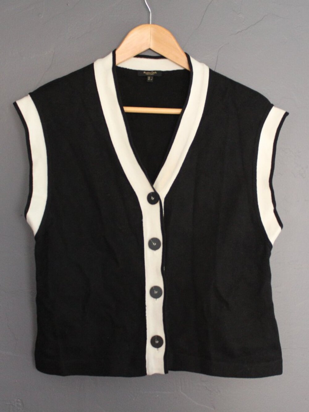 Black and white vest